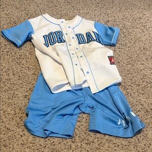 Jordan Kids White and Blue Jersey Set